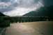 Looking back at the toll booth and mountains.. 