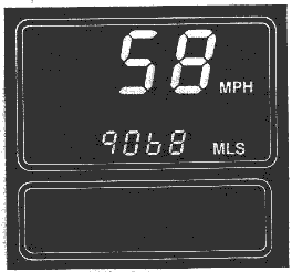 Orange digital dashboard - speedometer and odometer