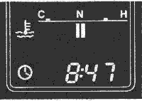 Orange digital dashboard - coolant temperature gauge and clock